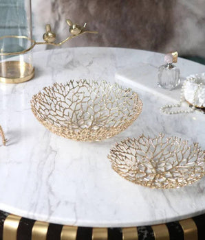 Metal Coral Decorative Bowl