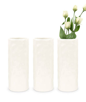 Dimpled Cylindrical Ceramic Vase