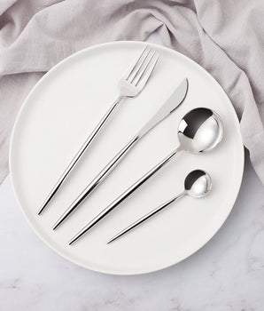 Saje Rose Mirror Silver Flatware Set 