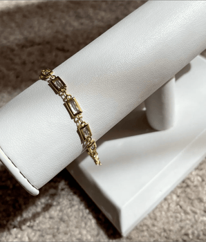 Christina Emerald Cut Bracelet | Saje Rose | Warwick, NY | Gold-filled 