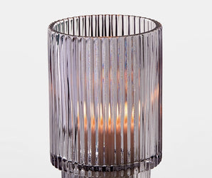 Smoked Glass Candle Holder