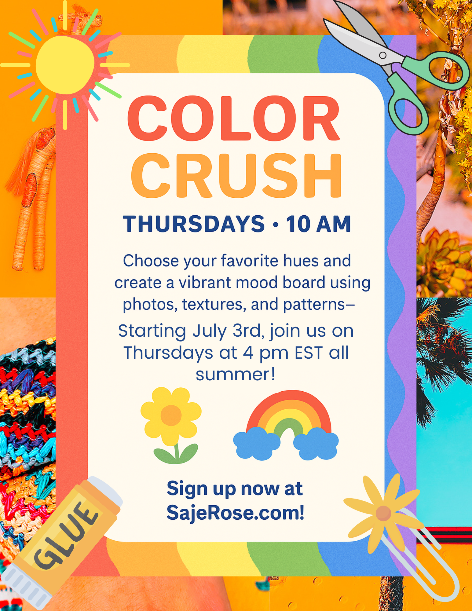 Kids Mood board workshop at saje rose hudson valley warwick ny