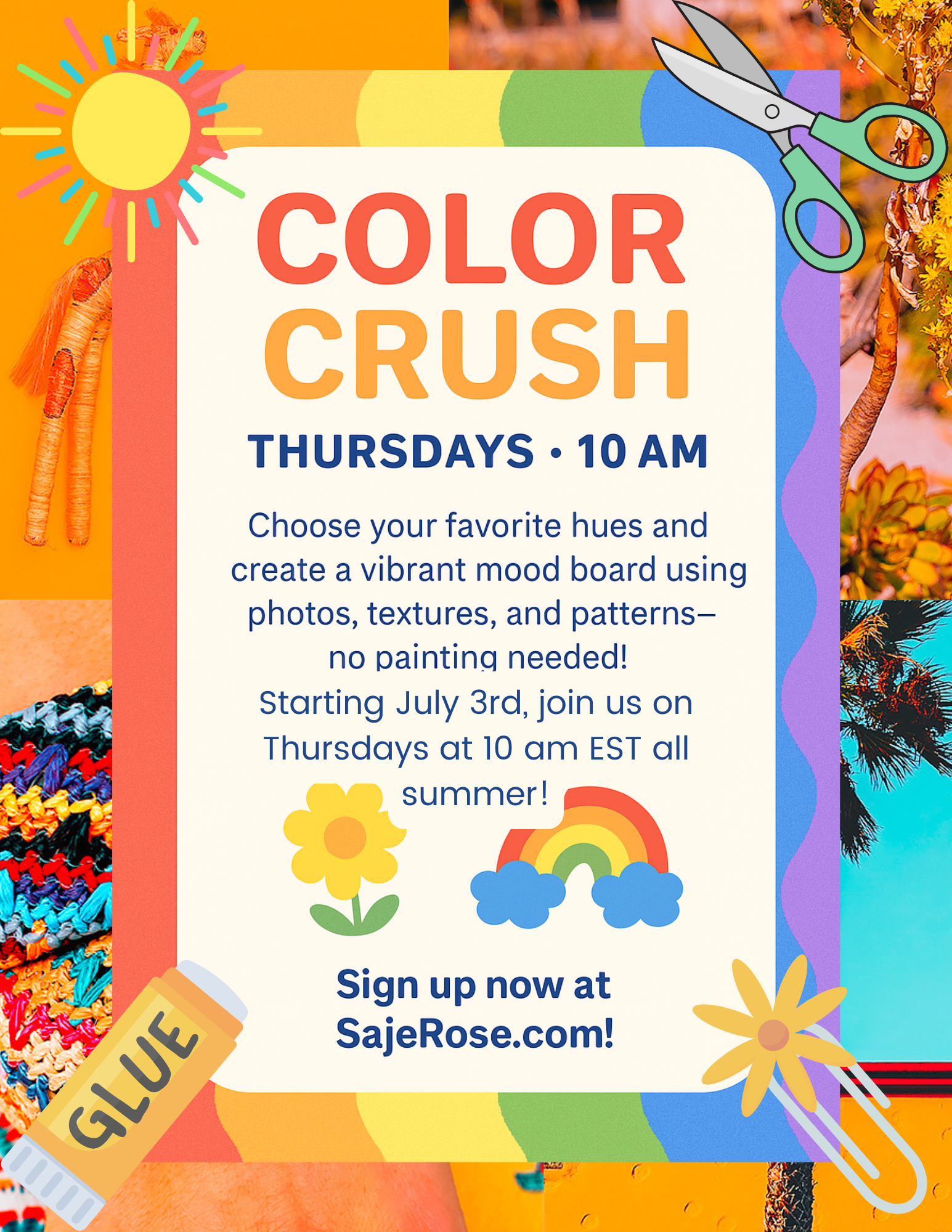 Saje Rose Kids Ages 6-10 Mood bard workshop "Color Crush"