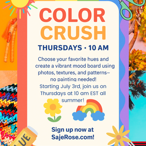 Saje Rose Kids Ages 6-10 Mood bard workshop "Color Crush"
