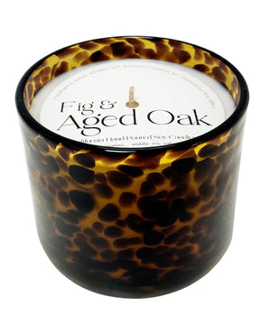 Fig & Aged Oak Amber Tortoise Soy Blend Candle